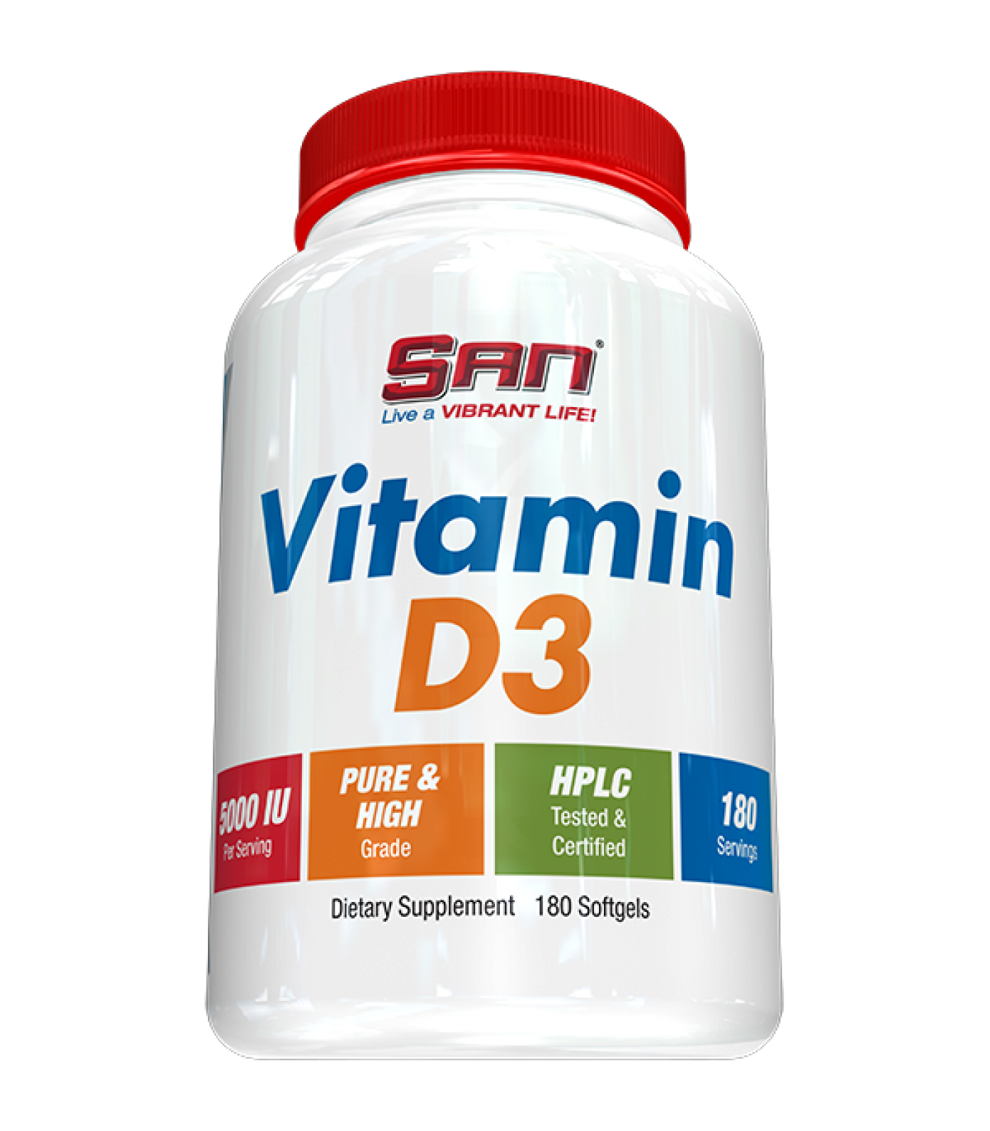 SAN - Vitamin D3 5000IU / 180 softgels.​